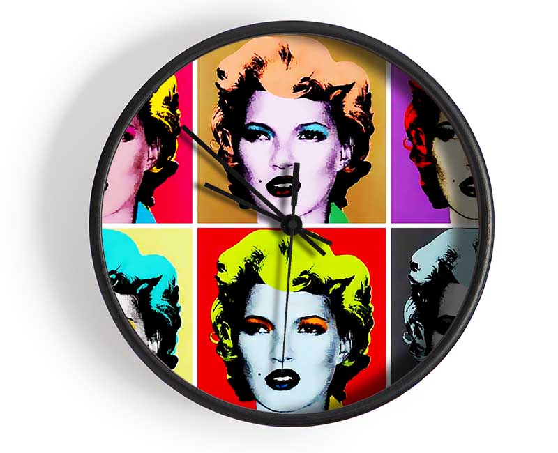 Kate Moss Six Faces Clock - Wallart-Direct UK