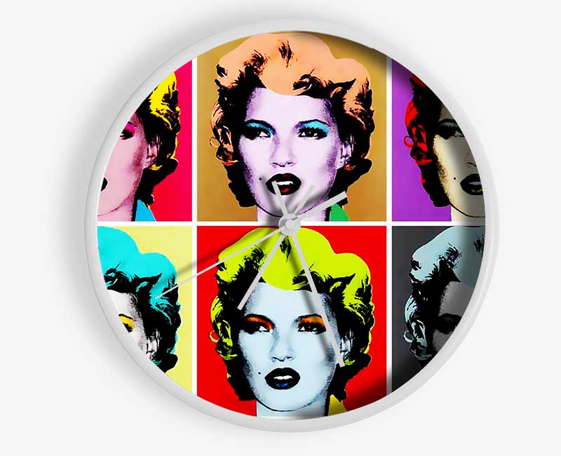 Kate Moss Six Faces Clock - Wallart-Direct UK