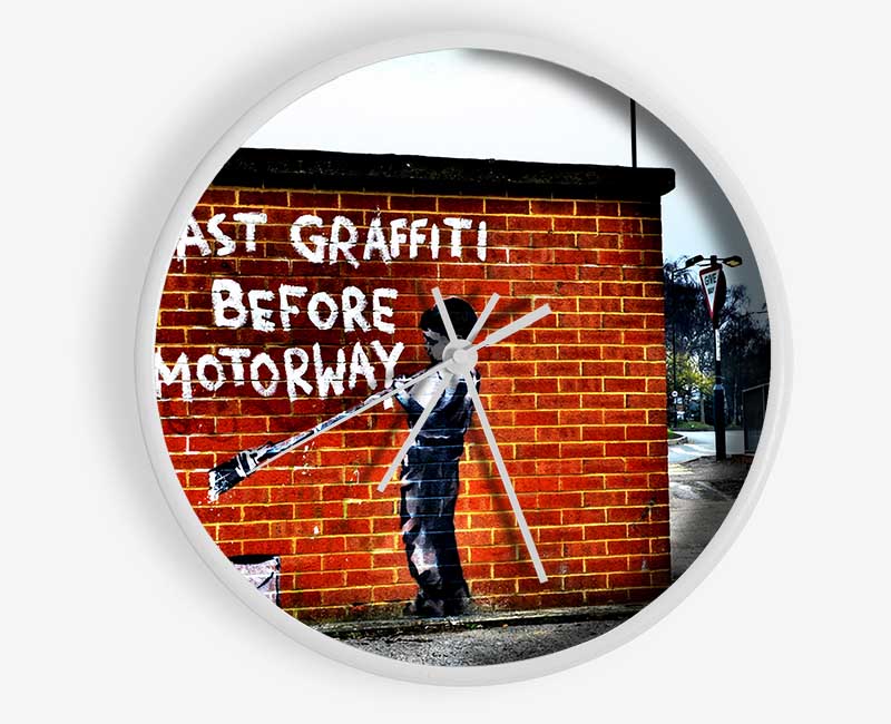 Last Graffiti Before Motorway Clock - Wallart-Direct UK