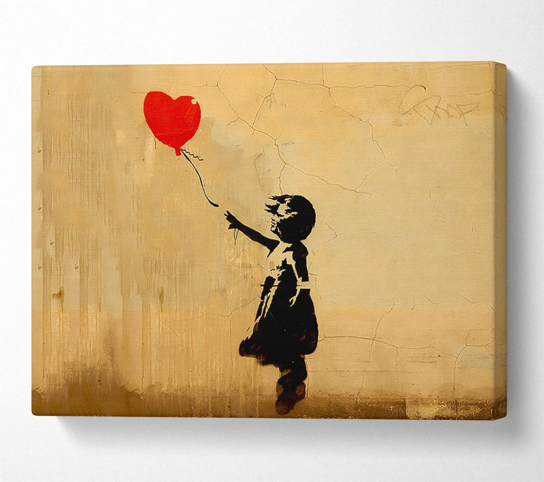 Picture of Love Heart Balloon Left Canvas Print Wall Art