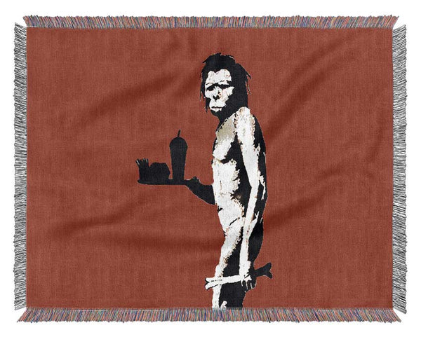 Mcdonalds Caveman Red Woven Blanket