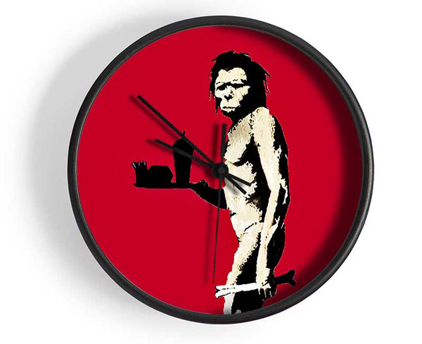 Mcdonalds Caveman Red Clock - Wallart-Direct UK