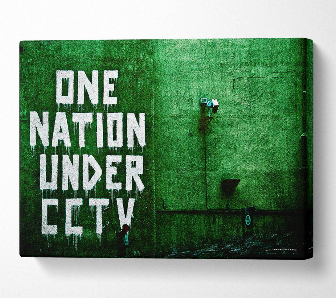 Picture of One Nation Under Cctv Green Canvas Print Wall Art