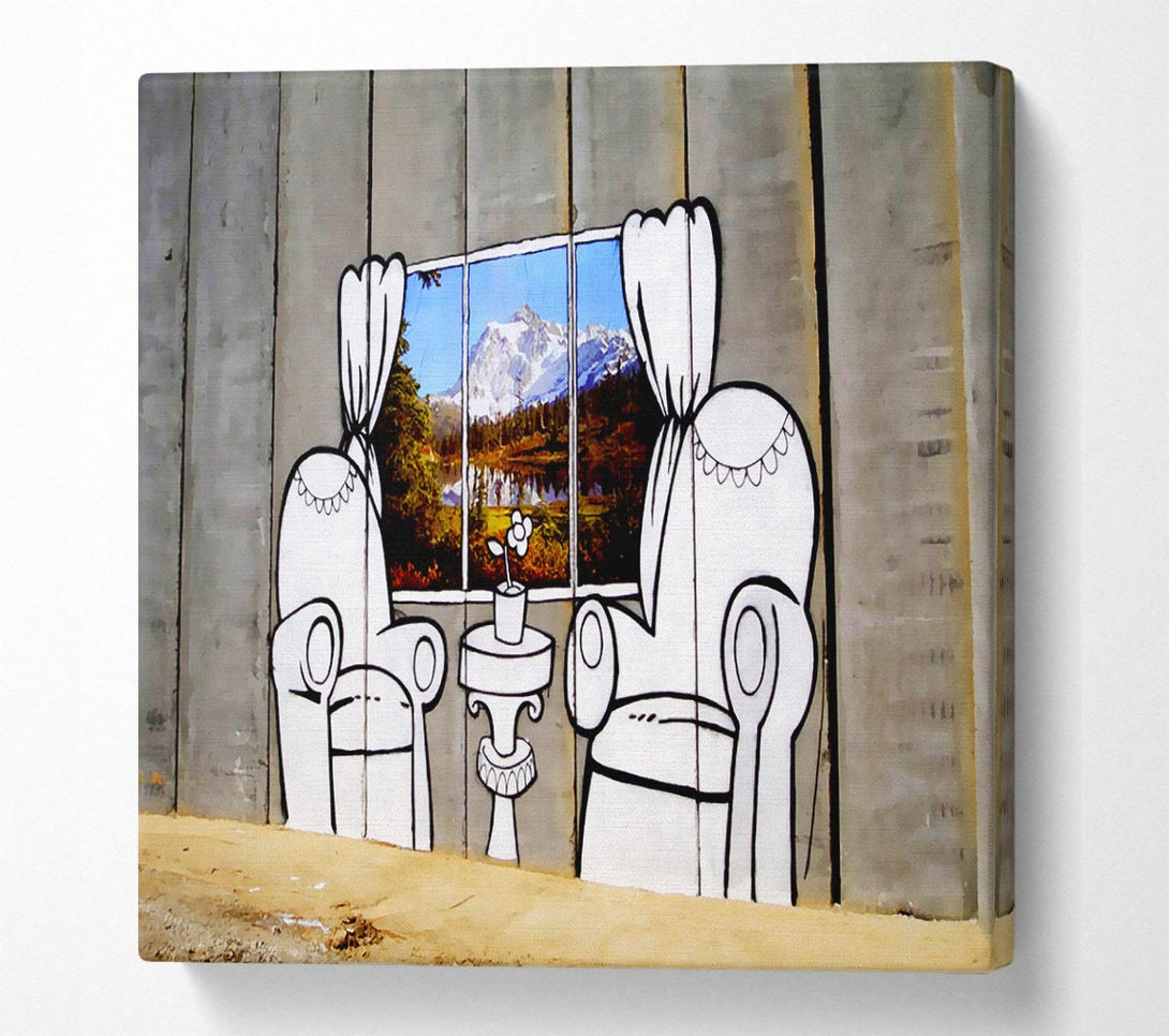 Picture of Paradise Concrete Square Canvas Wall Art