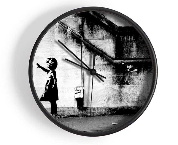 Red Heart Balloon Girl Clock - Wallart-Direct UK