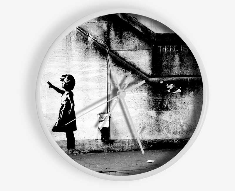 Red Heart Balloon Girl Clock - Wallart-Direct UK