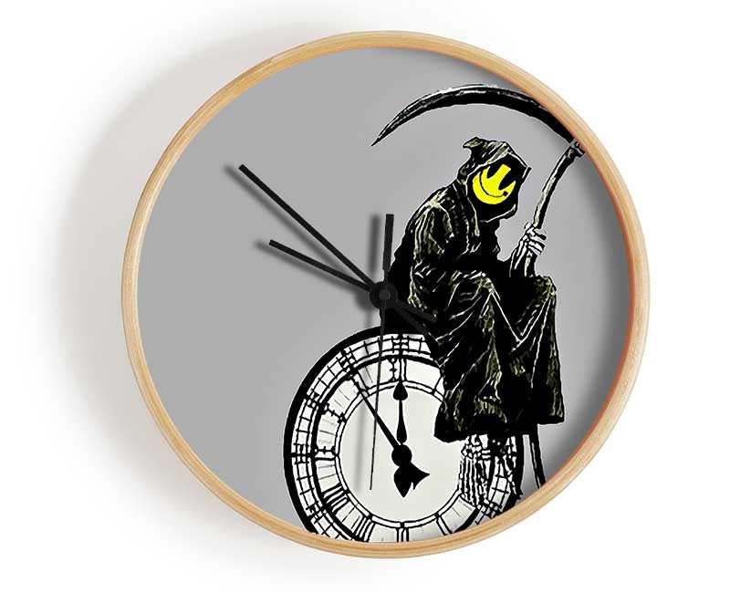 Smiley Face Reaper Times Up Clock - Wallart-Direct UK