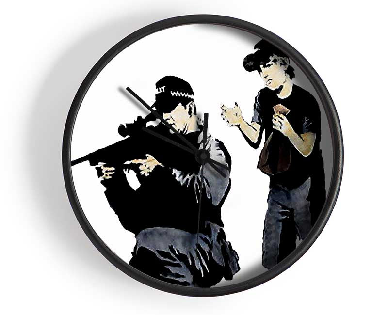 Sniper Boy White Clock - Wallart-Direct UK