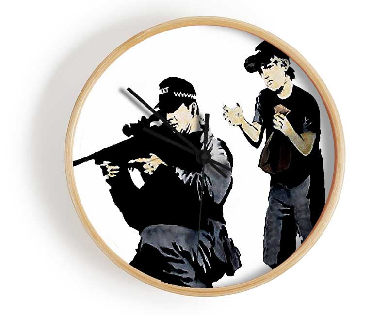 Sniper Boy White Clock - Wallart-Direct UK