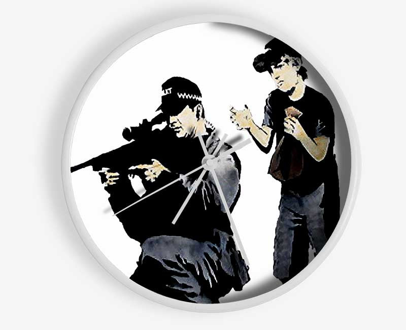 Sniper Boy White Clock - Wallart-Direct UK