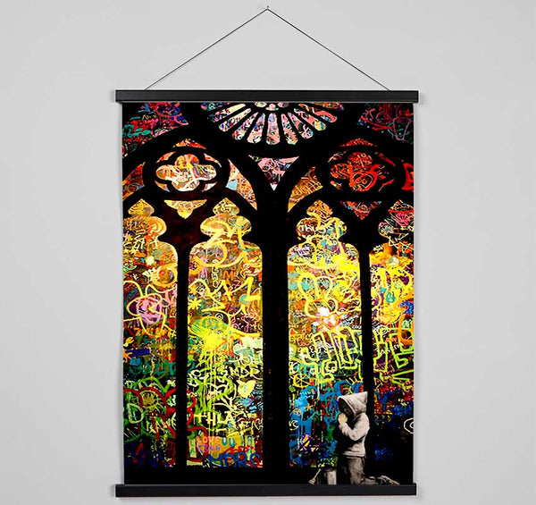 Stained Glass Graffiti Hanging Poster - Wallart-Direct UK