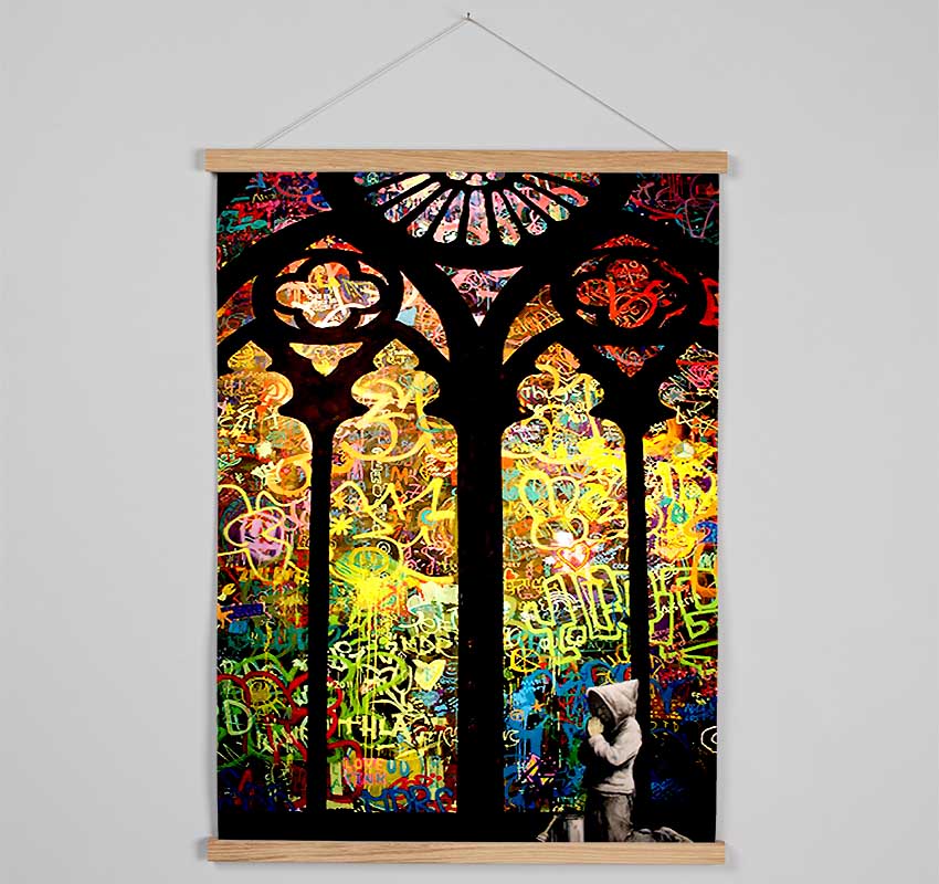 Stained Glass Graffiti Hanging Poster - Wallart-Direct UK