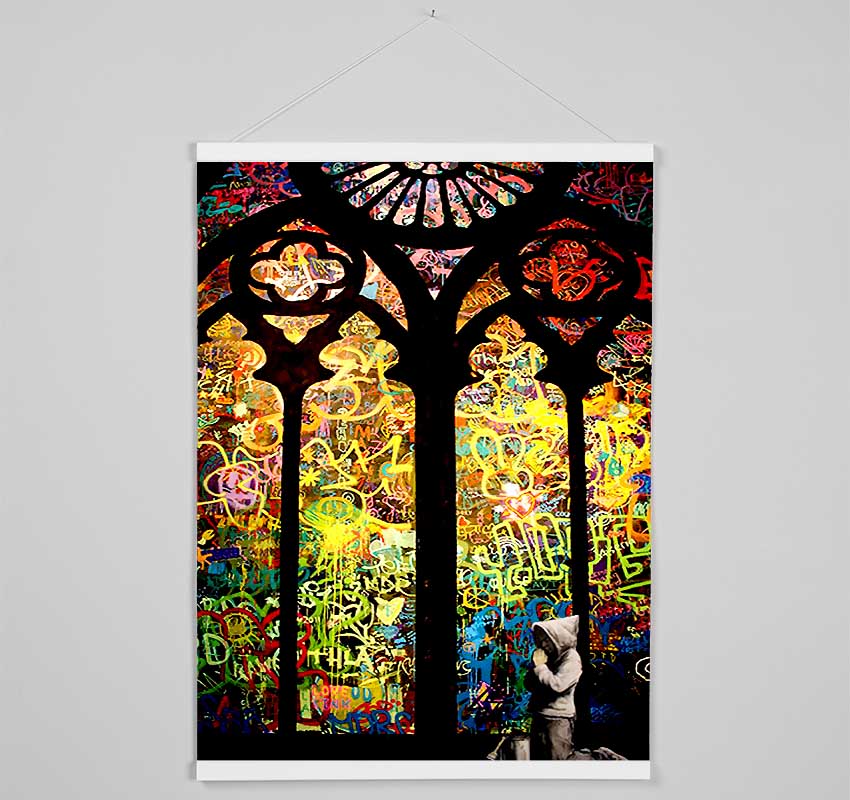 Stained Glass Graffiti Hanging Poster - Wallart-Direct UK