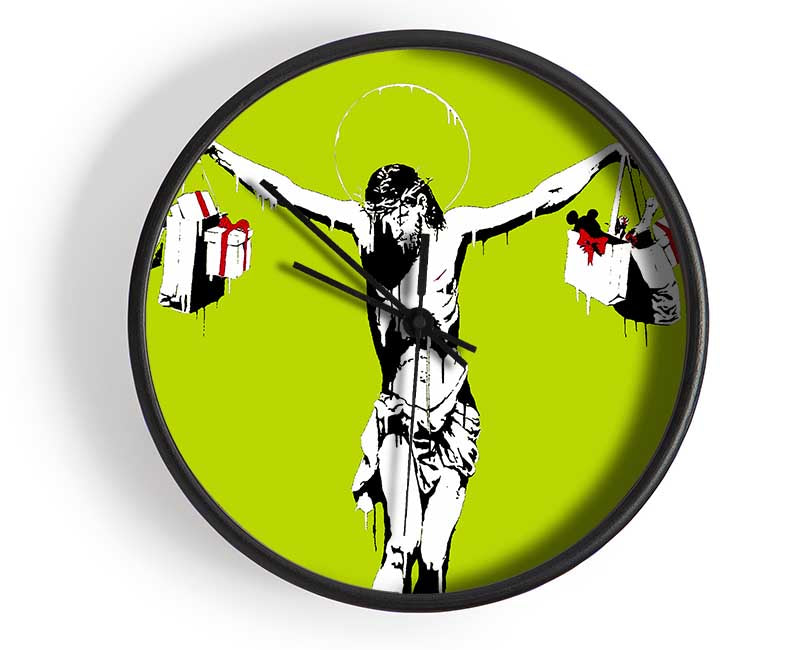 Thank Christ For Shopping Lime Clock - Wallart-Direct UK