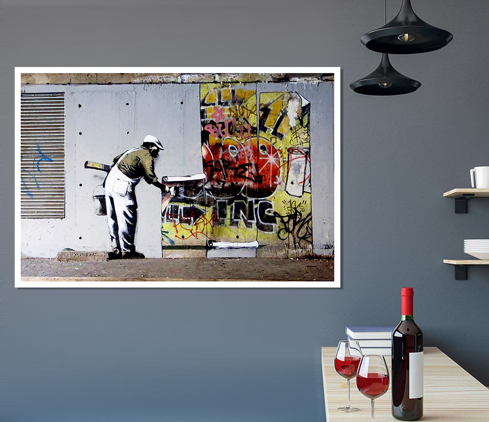 Wallpaper Over Robbo Graffiti Print Poster Wall Art