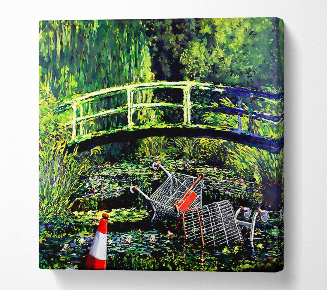 Picture of Water Lillies Trash Square Canvas Wall Art