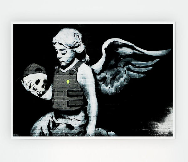 Angel Skull Print Poster Wall Art