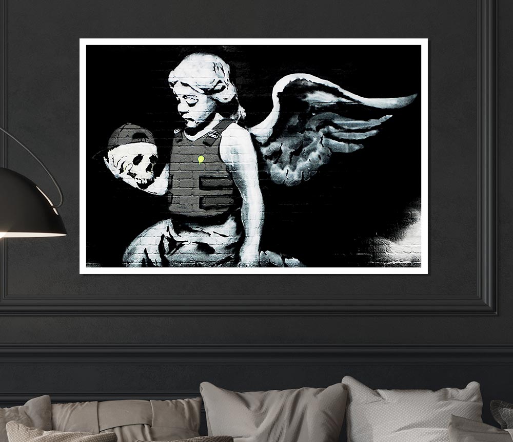 Angel Skull Print Poster Wall Art