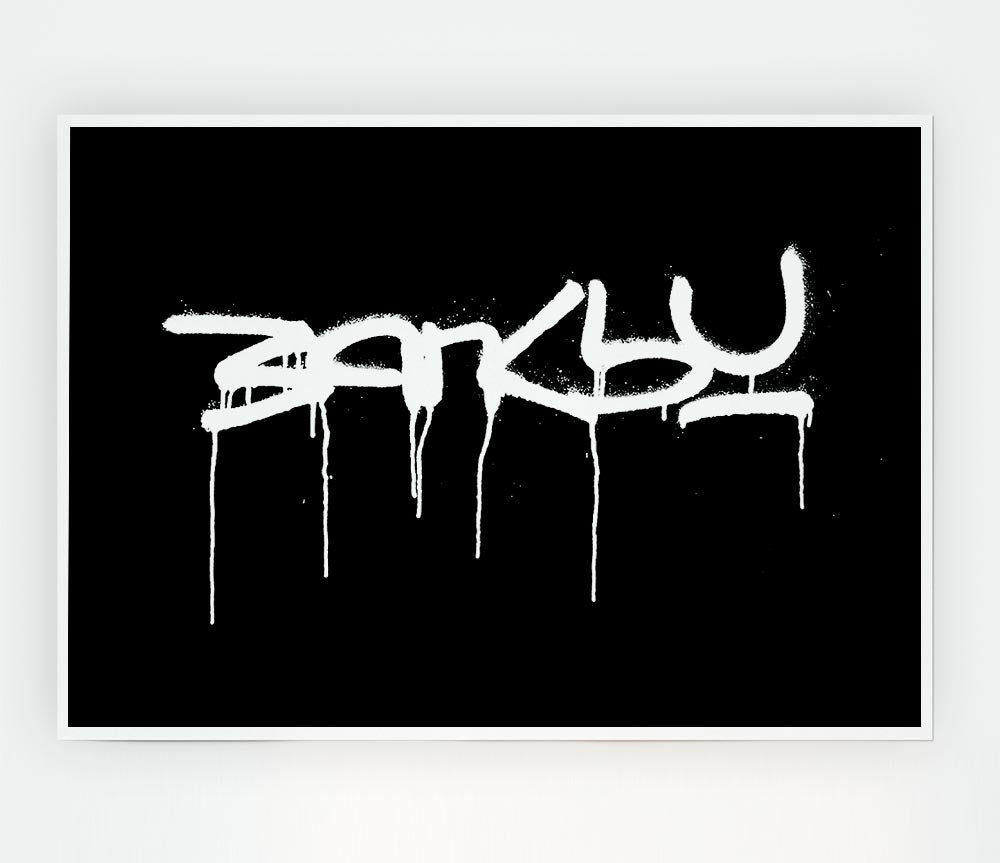 Banksy Black Print Poster Wall Art