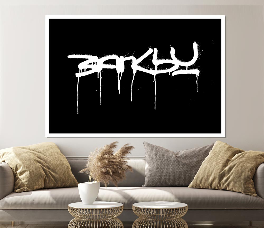 Banksy Black Print Poster Wall Art