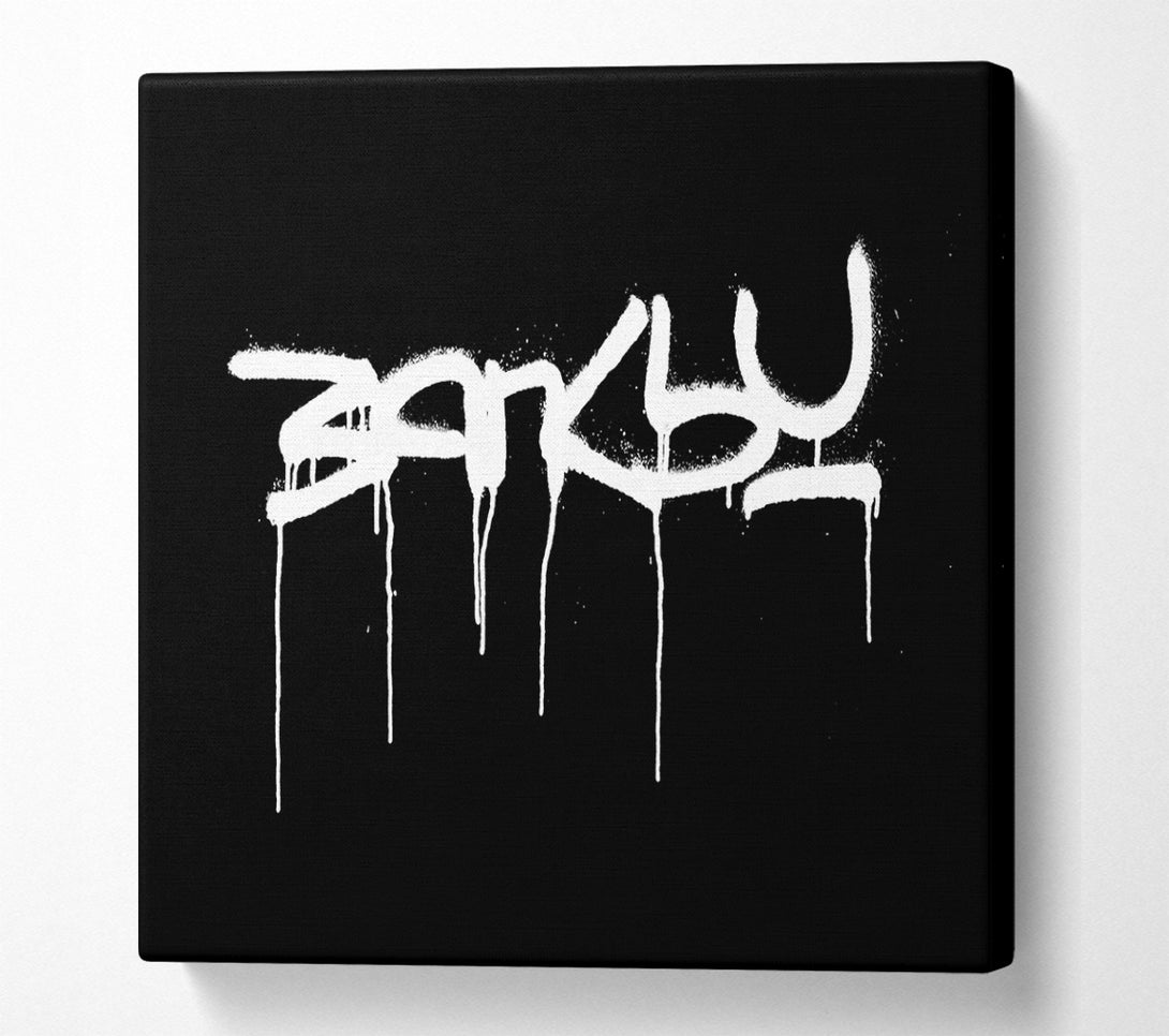 A Square Canvas Print Showing Banksy Black Square Wall Art