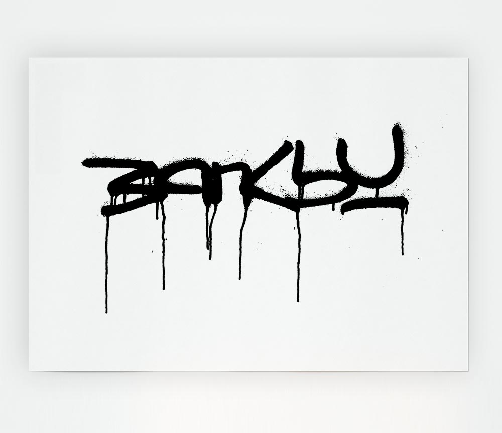 Banksy White Print Poster Wall Art