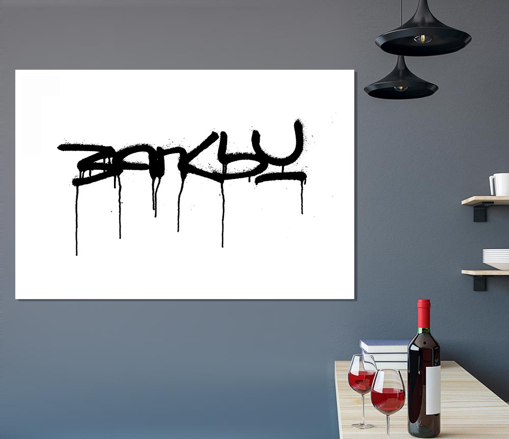 Banksy White Print Poster Wall Art