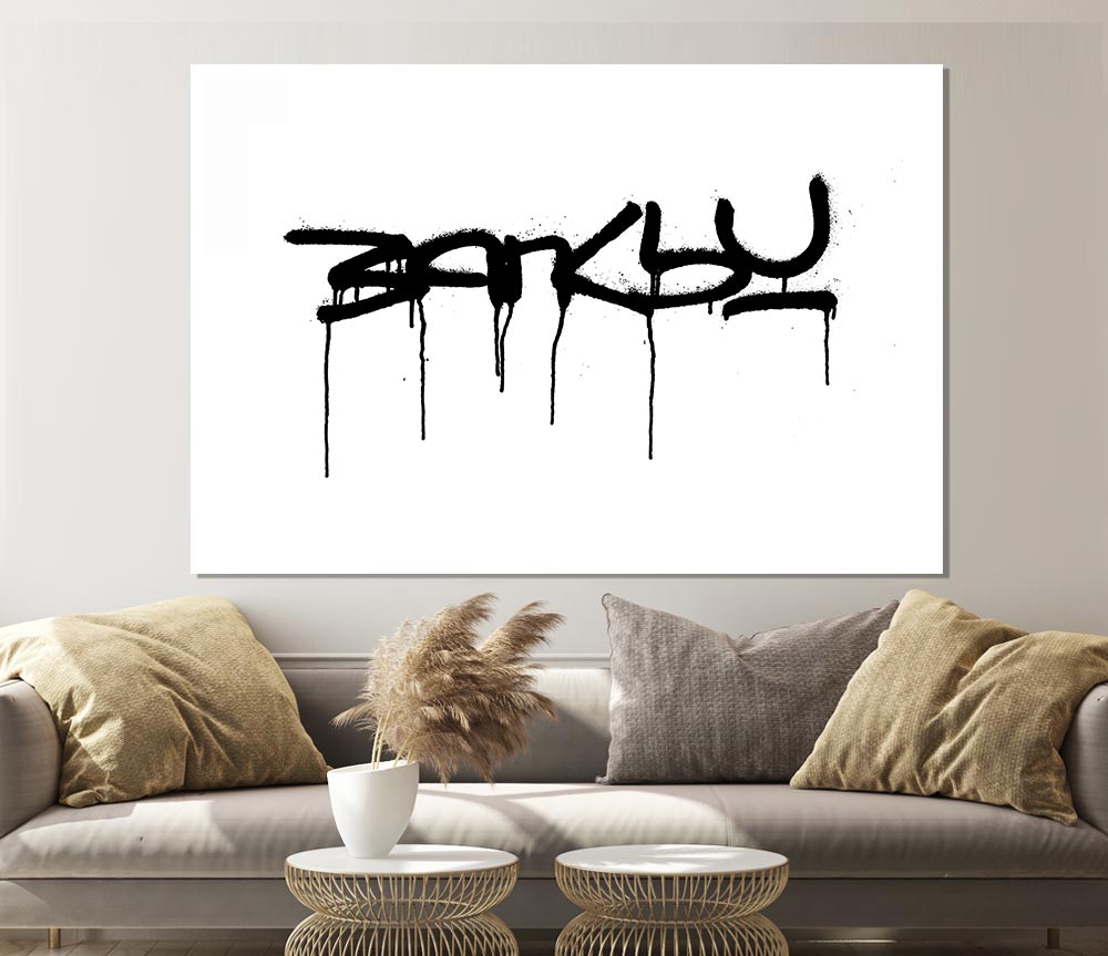 Banksy White Print Poster Wall Art