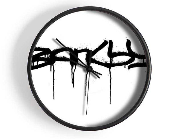 Banksy White Clock - Wallart-Direct UK