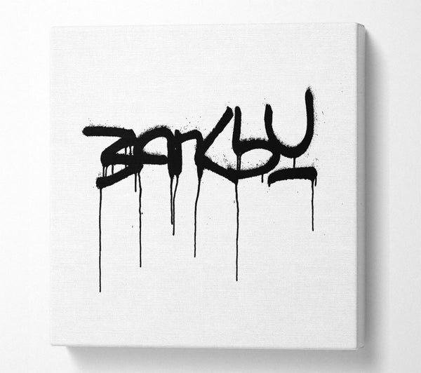 Picture of Banksy White Square Canvas Wall Art