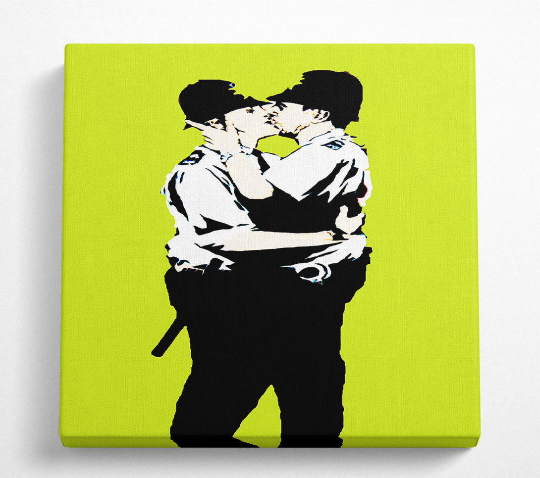 A Square Canvas Print Showing Bent Coppers Lime Square Wall Art