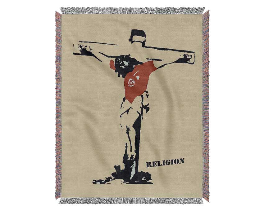 Football Religion Woven Blanket