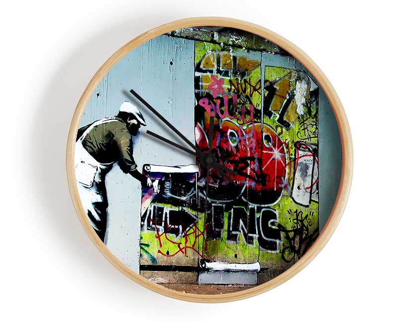 Grafitti Wallpaper Clock - Wallart-Direct UK