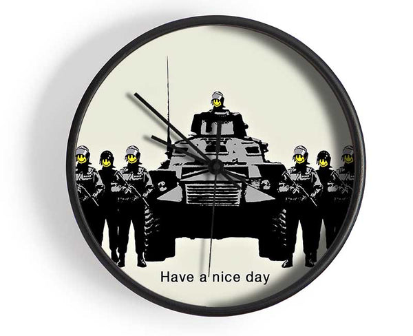 Have A Nice Day Grey Clock - Wallart-Direct UK