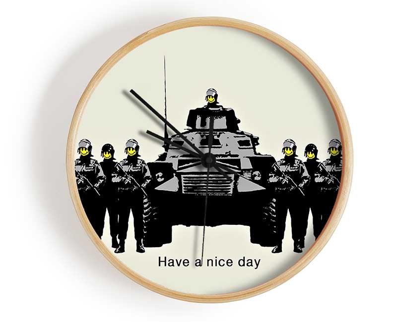 Have A Nice Day Grey Clock - Wallart-Direct UK