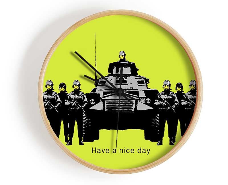 Have A Nice Day Lime Clock - Wallart-Direct UK