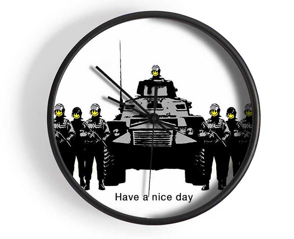 Have A Nice Day White Clock - Wallart-Direct UK