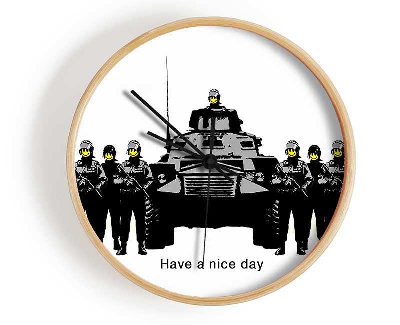 Have A Nice Day White Clock - Wallart-Direct UK