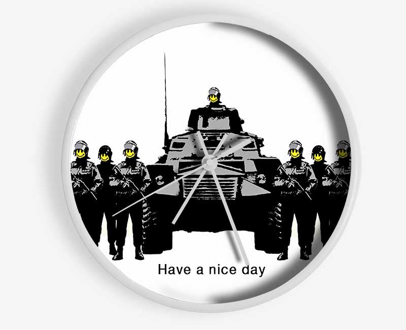 Have A Nice Day White Clock - Wallart-Direct UK