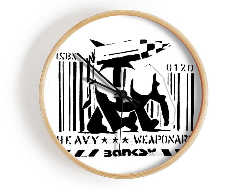 Heavy Weaponary White Clock - Wallart-Direct UK