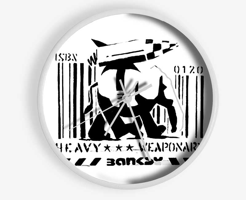 Heavy Weaponary White Clock - Wallart-Direct UK