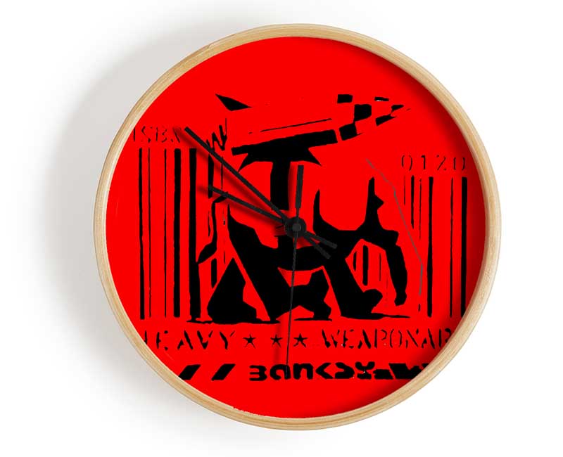 Heavy Weaponry Red Clock - Wallart-Direct UK