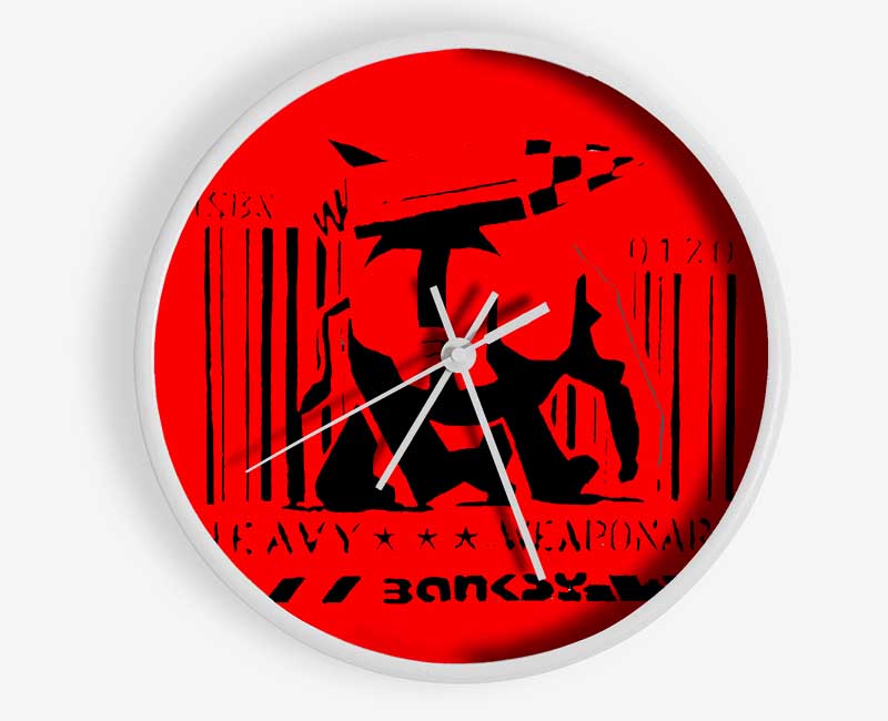 Heavy Weaponry Red Clock - Wallart-Direct UK