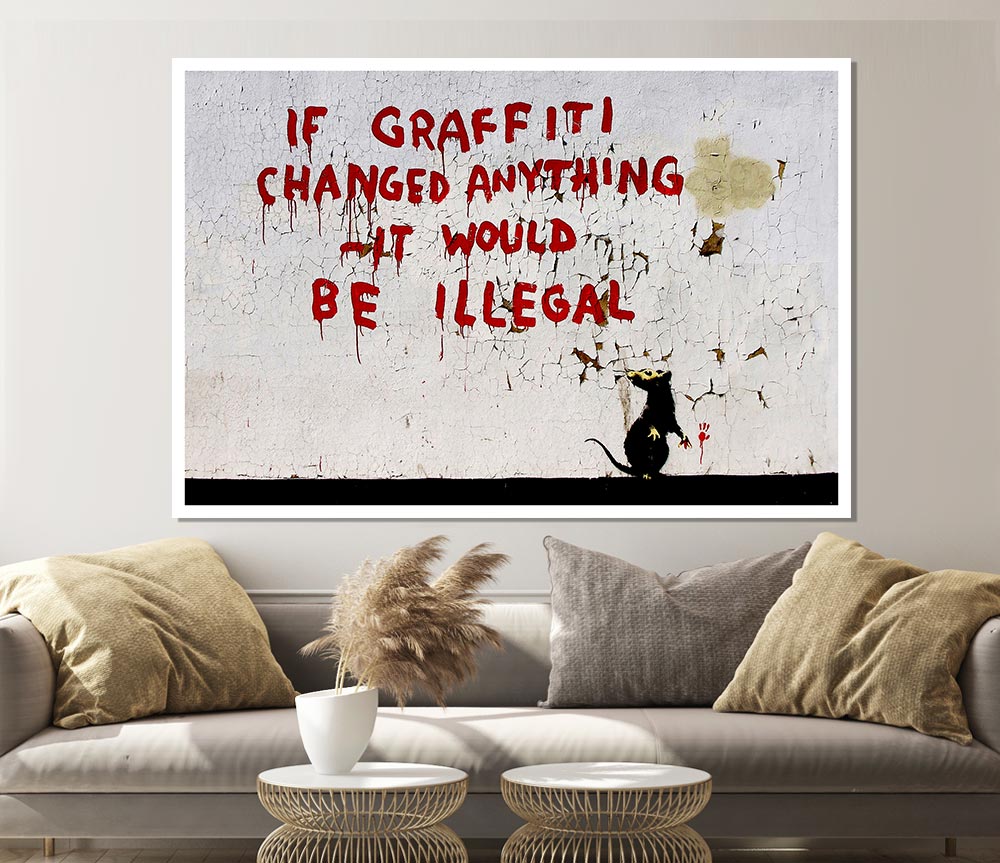 If Graffiti Changed Print Poster Wall Art