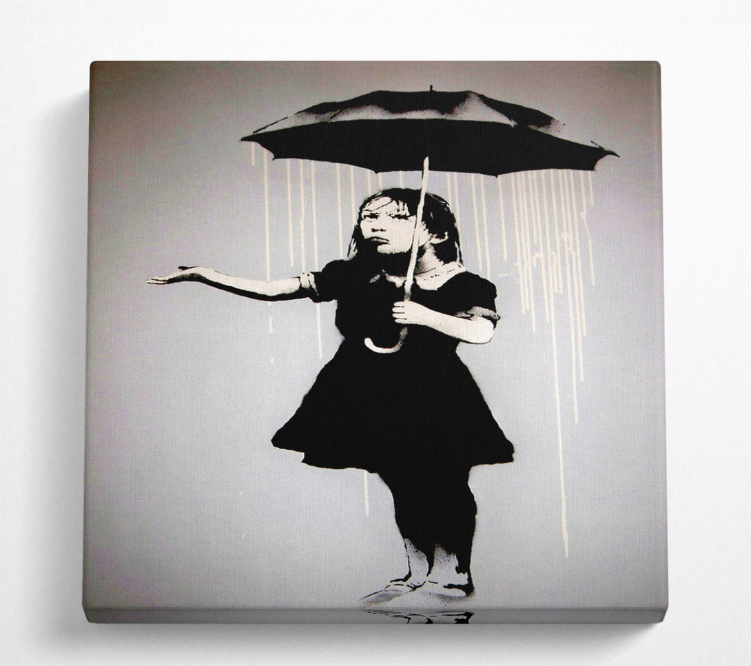 A Square Canvas Print Showing Liquid Rain Square Wall Art