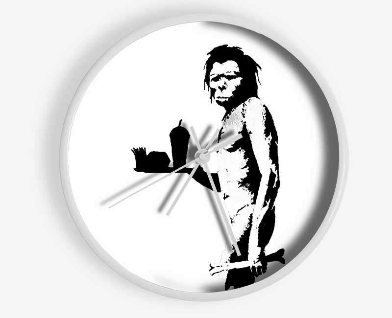 Mcdonalds Caveman White Clock - Wallart-Direct UK