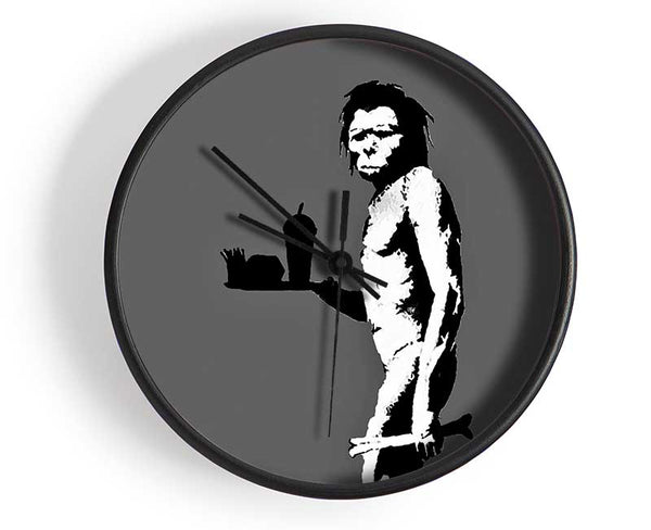 Mcdonalds Caveman Grey Clock - Wallart-Direct UK