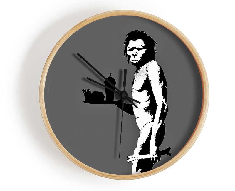 Mcdonalds Caveman Grey Clock - Wallart-Direct UK