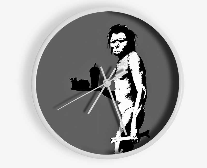 Mcdonalds Caveman Grey Clock - Wallart-Direct UK