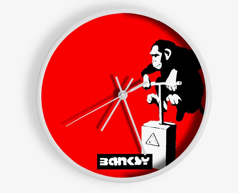 Monkey Detonator Red Clock - Wallart-Direct UK